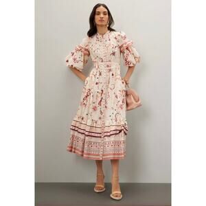 Marchesa Rosa Pink Parker Shirt Dress Sz 8